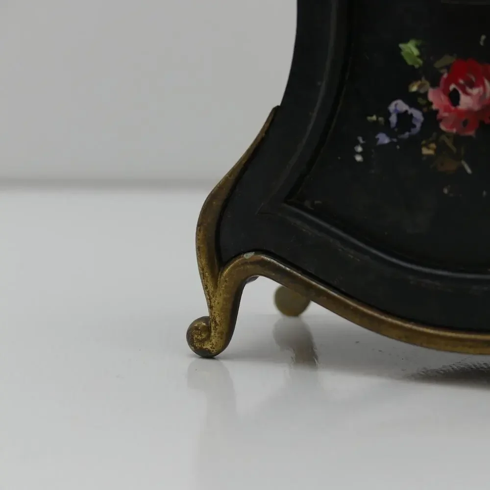 VTG Mid Century Uhrenfabrik Mulheim 7 Jewel Alarm Clock Floral Germany See desc